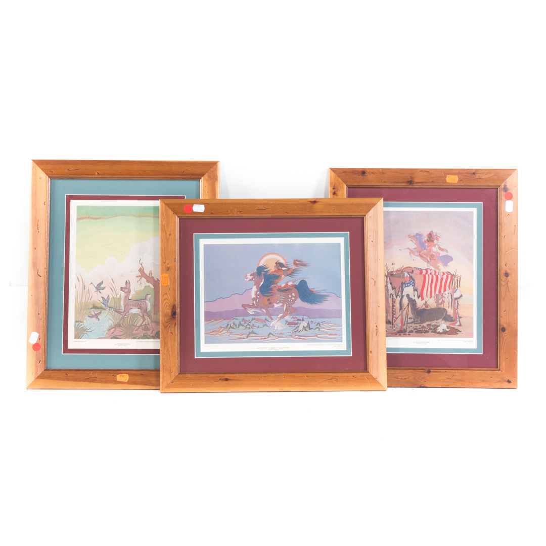 Appraisal: Six Native American prints and two paintings all framed