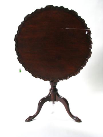 Appraisal: Antique Tilt Top Pie Crust Tea Table with ball and