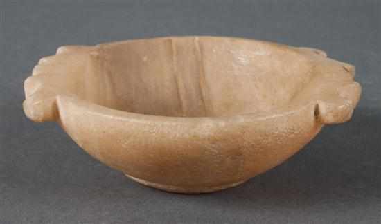 Appraisal: Ancient Egyptian alabaster cosmetic bowl Certificate of Authenticity states from