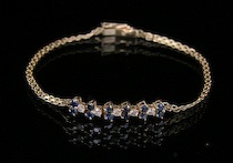 Appraisal: Ladies' Gold Bracelet with Diamonds and Sapphires k yellow gold