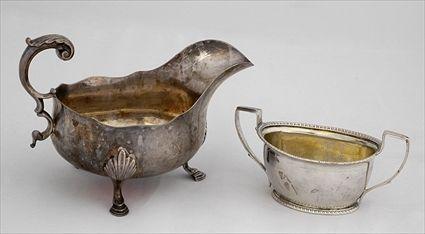 Appraisal: GEORGE III SILVER SMALL SUGAR BOWL AND AN ENGLISH TRIPOD