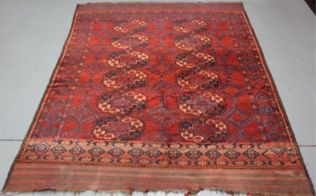 Appraisal: Vintage Antique Turkomen Carpet From a New Haven CT estate