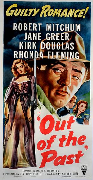 Appraisal: Out of the Past RKO R- three-sheet condition A- linen-backed