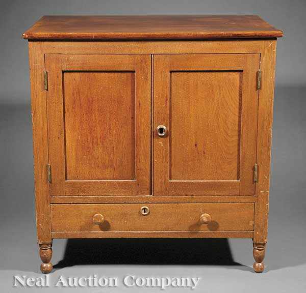 Appraisal: A Lower Mississippi Valley Walnut Cupboard th c rectangular top