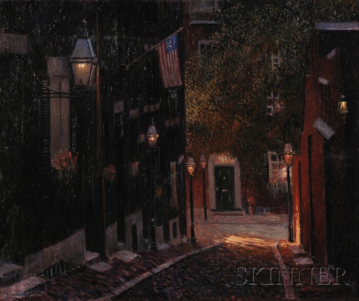 Appraisal: Vincent Francis Castellanet American b Acorn Street Signed and dated