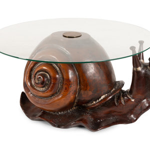 Appraisal: A Federico Armijo Snail Coffee Table height diameter inches