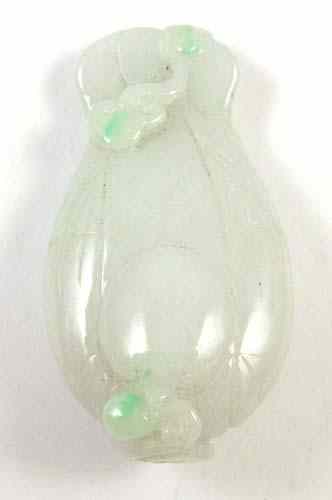 Appraisal: CHINESE CELADON-GREEN ''JOSS'' GOOD LUCK PIECE hand carved vasiform with