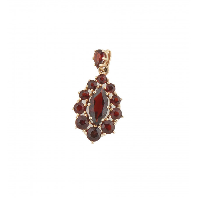 Appraisal: K Yellow Gold Pendant with a central marquise garnet within