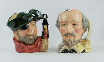 Appraisal: Royal Doulton Large Character Jugs William Shakespeare D and Smuggler