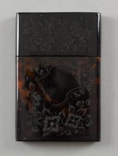 Appraisal: Tortoiseshell card case engraved with strawberries and flowers x cm