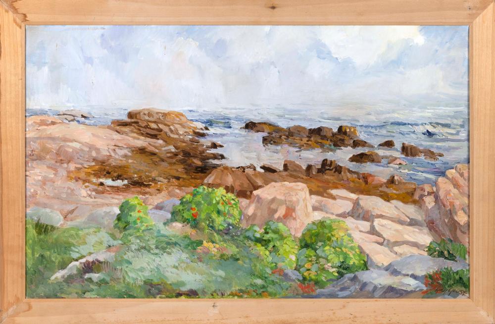 Appraisal: GAY YOUSE MASSACHUSETTS TH CENTURY ROCKY COASTAL SCENE OIL ON