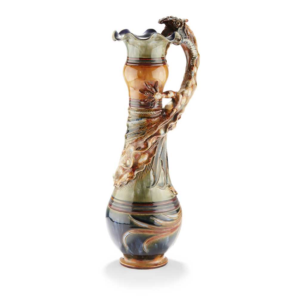 Appraisal: FRANK BUTLER FL - FOR DOULTON LAMBETH DRAGON EWER glazed