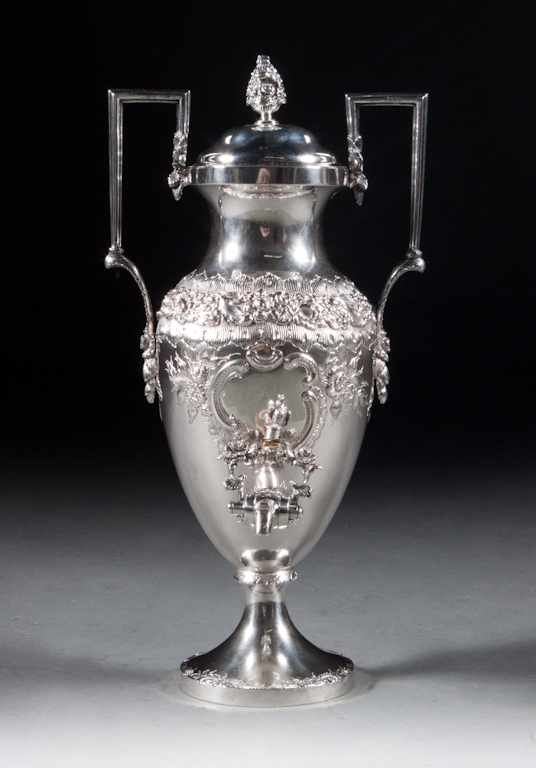 Appraisal: Rare American repousse silver hot water urn S Kirk Baltimore