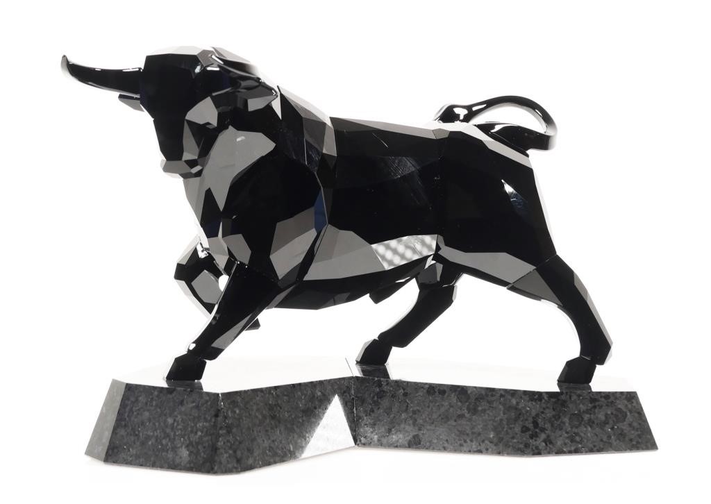 Appraisal: Retired Swarovski Soulmates Black Bull figurine Mint in box See