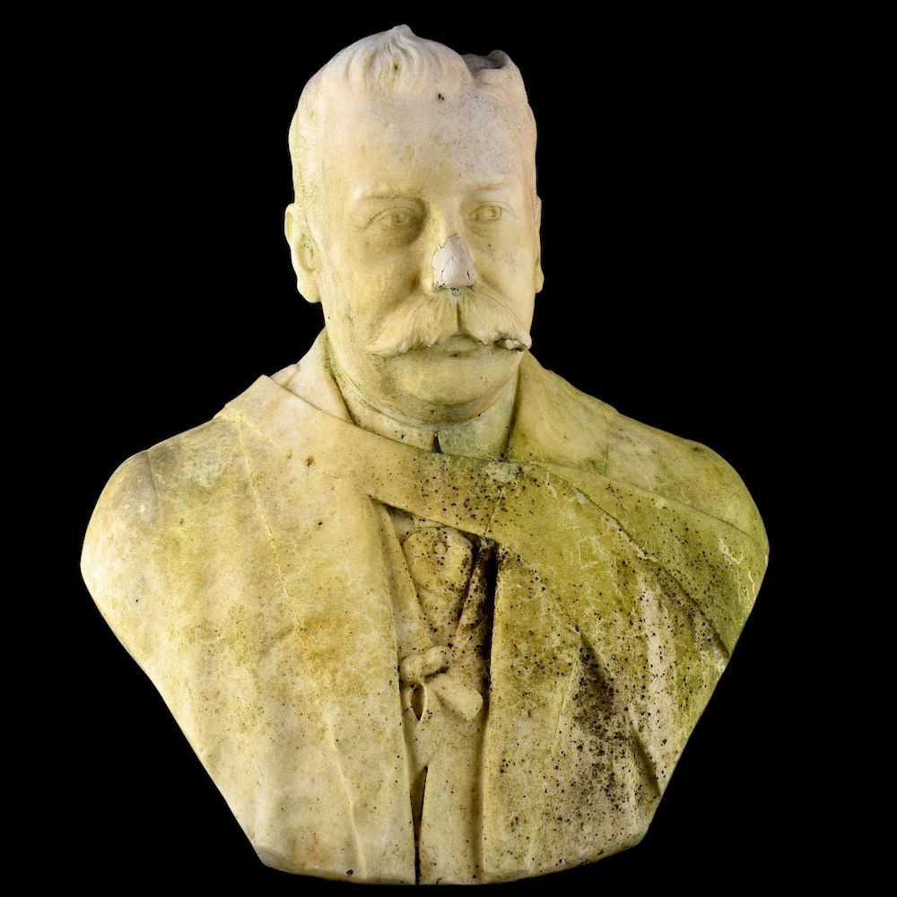 Appraisal: Antique 's Marble Bust Of A Man Antique 's Marble