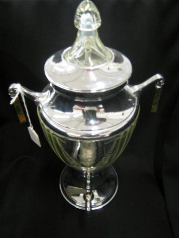 Appraisal: Art Deco Coffee Percolator etched crystal chrome dated