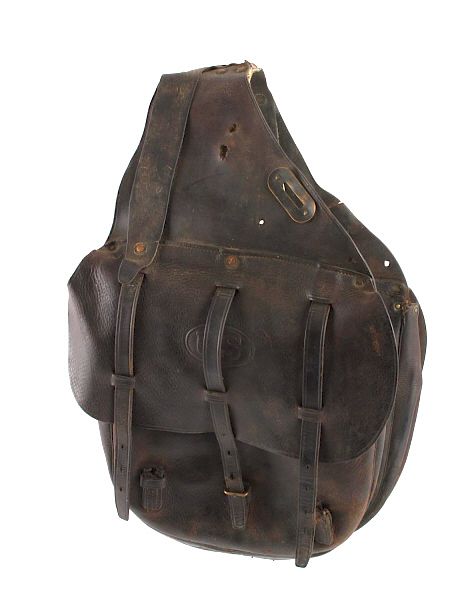 Appraisal: U S Cavalry Leather Saddlebags This is a pair of