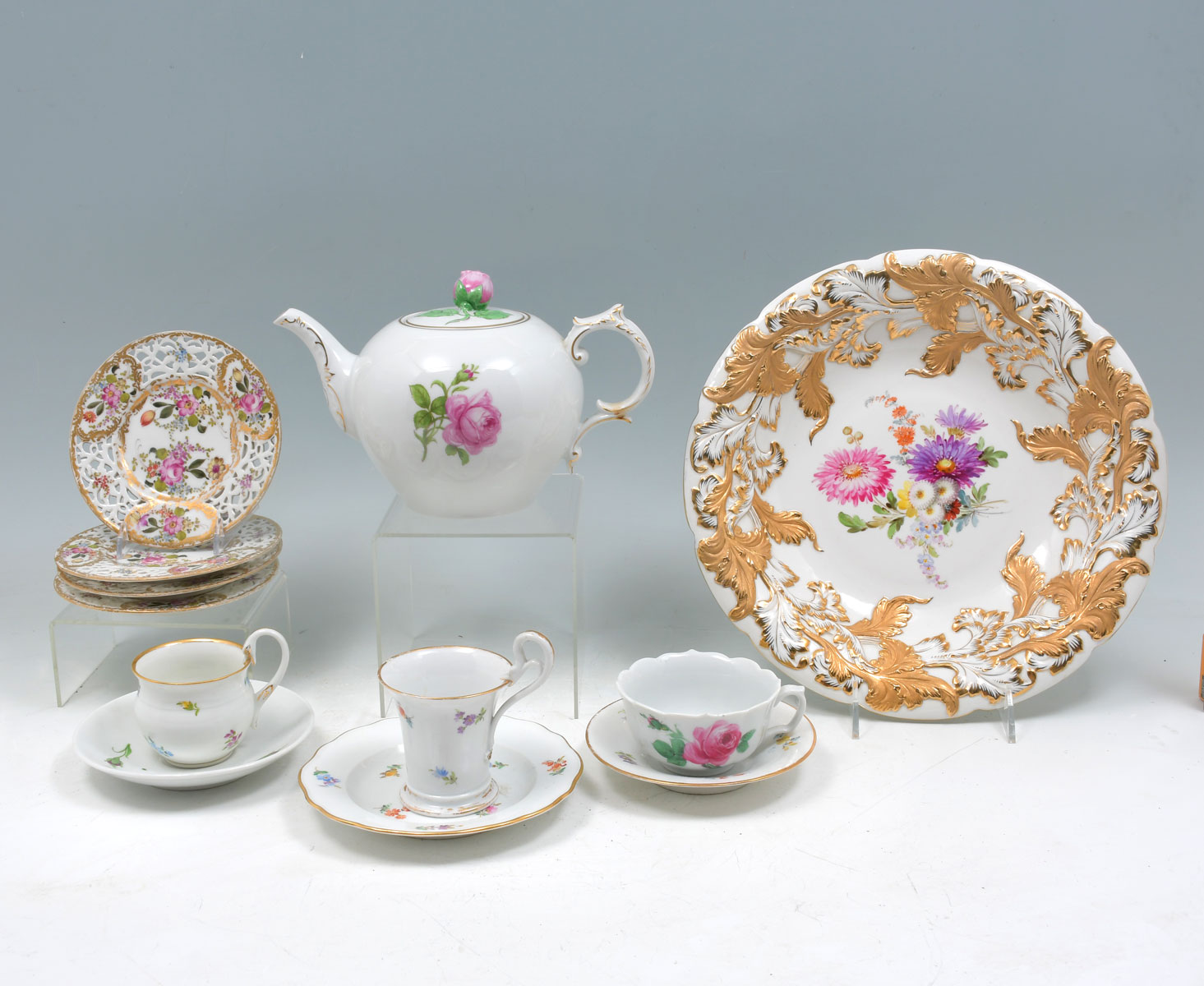 Appraisal: PC FURSTENBERG AND MEISSEN PORCELAIN COLLECTION Comprising - Meissen cups