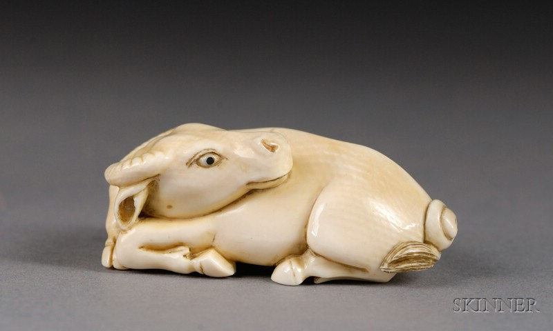 Appraisal: Ivory Snuff Bottle China th century study of a reclining