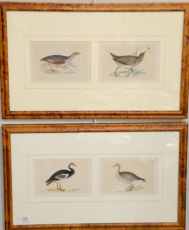 Appraisal: Set of eight colored lithographs in four frames of The