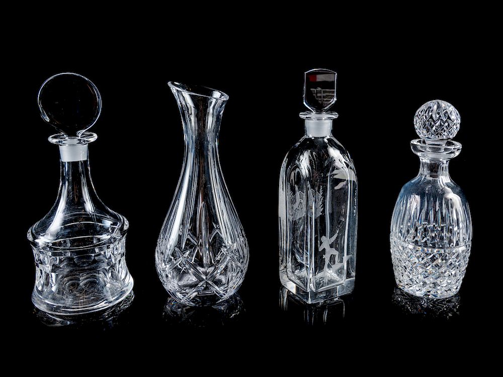 Appraisal: A Group of Four Cut Glass Decanters TH CENTU A