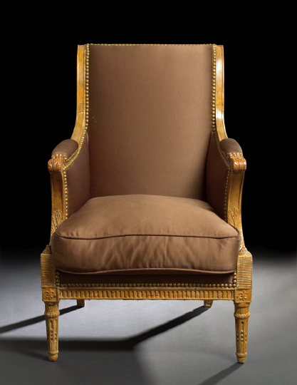 Appraisal: Late Louis XVI Beechwood Bergere mid-to-late th century the padded