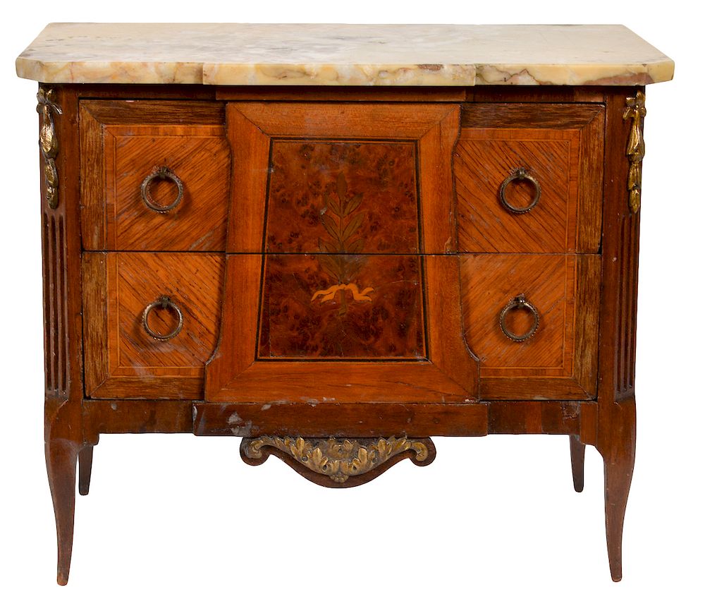 Appraisal: Early th C Louis XV Style Miniature Commode Early th