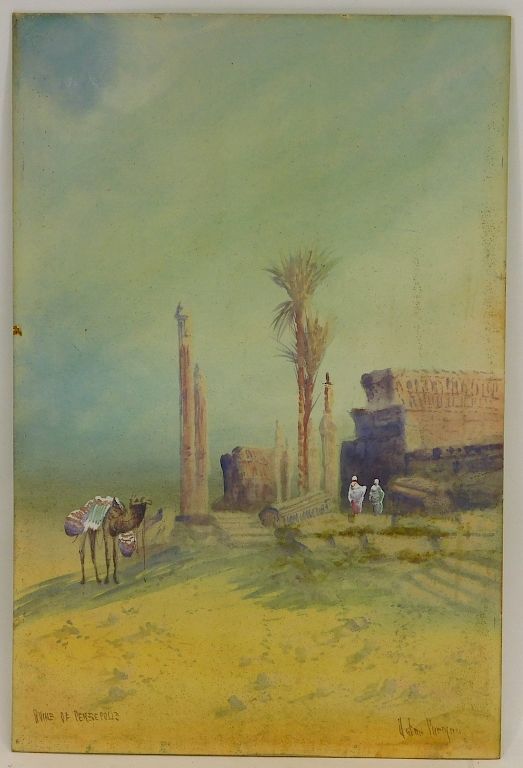 Appraisal: European Orientalist Ruins of Persepolis Painting Europe Late th-Early th