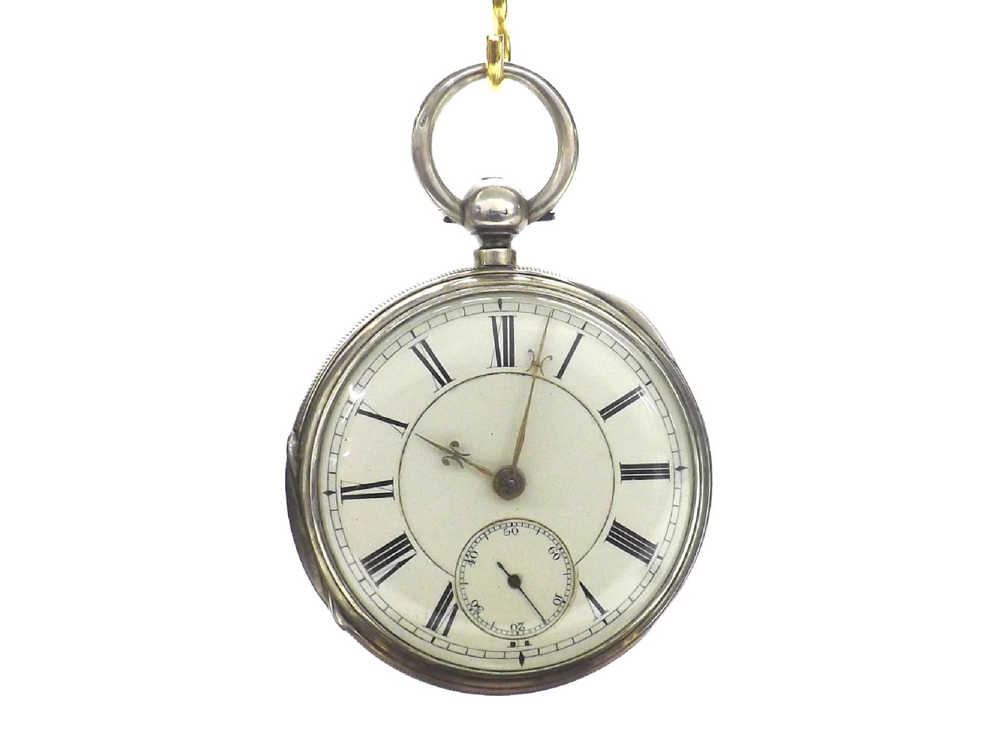 Appraisal: Silver fusee lever pocket watch Chester signed J Harris Sons