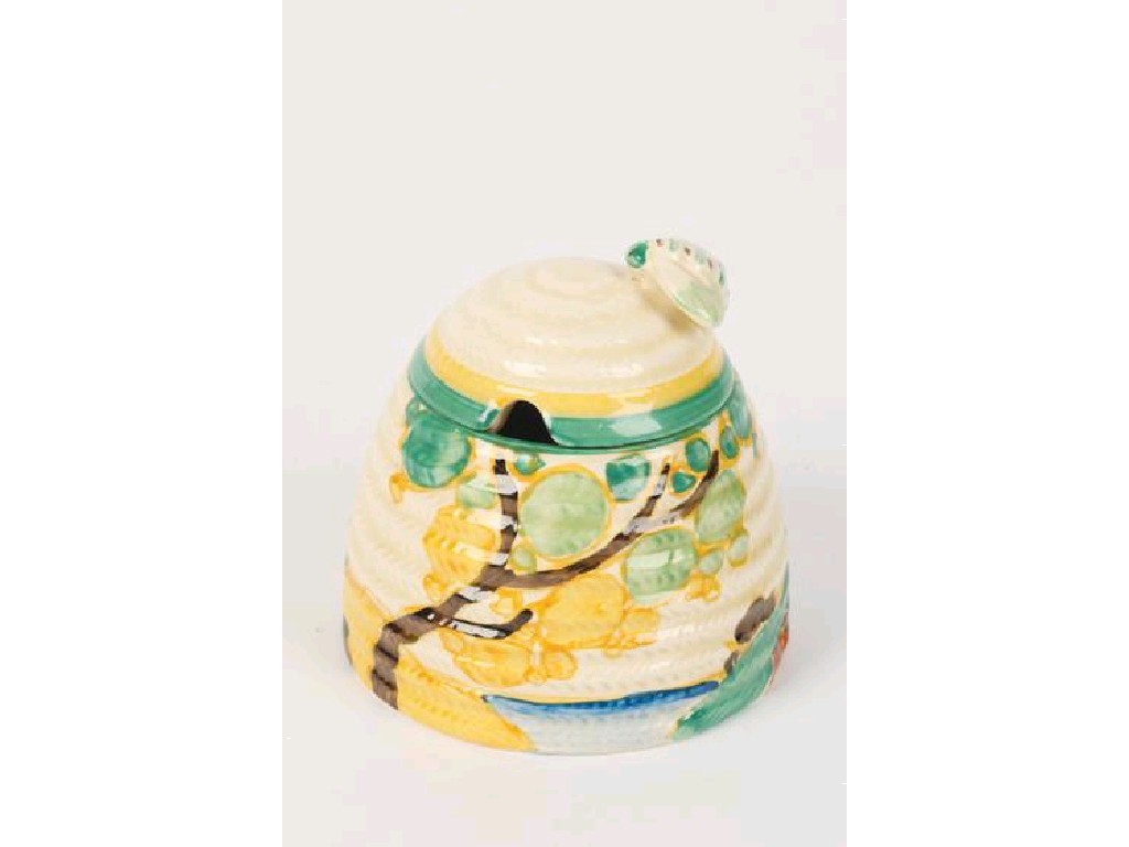 Appraisal: A FANTASQUE HONEY POT the lid with a bee-shaped handle