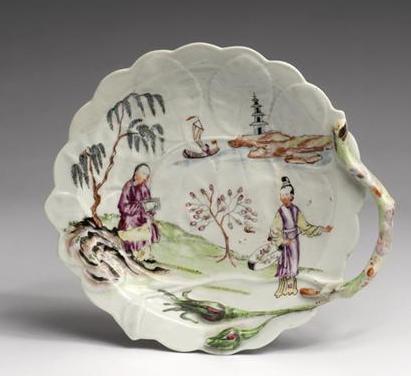 Appraisal: WORCESTER PORCELAIN 'BLIND EARL' SWEETMEAT DISH - Molded with two