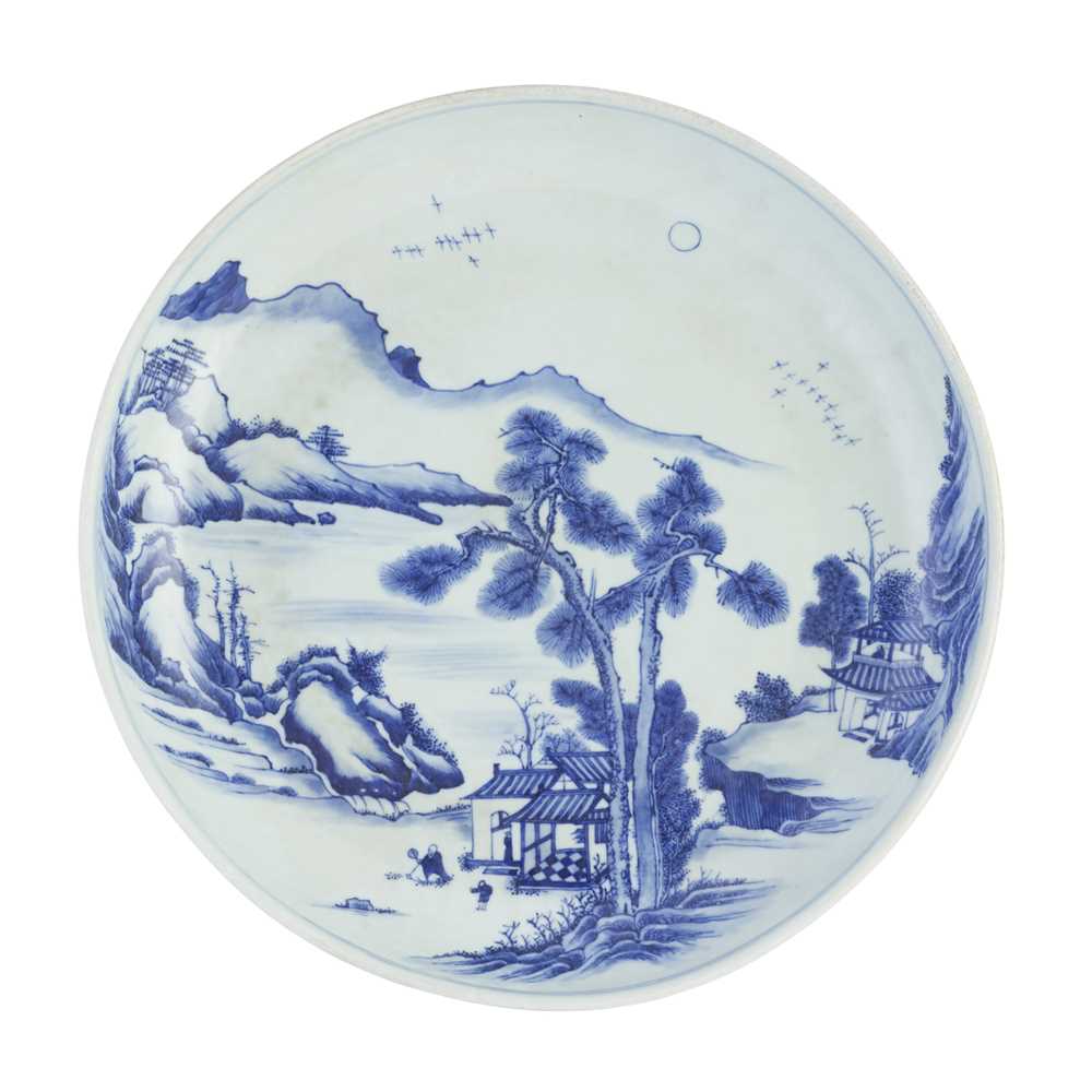 Appraisal: BLUE AND WHITE 'LANDSCAPE' CHARGER QING DYNASTY TH- TH CENTURY