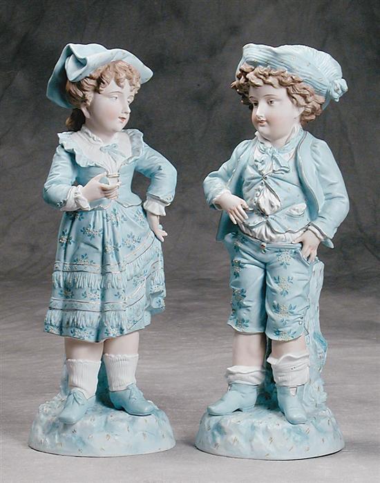 Appraisal: Pair painted Parianware figures late th century male and female