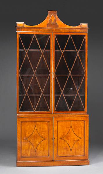 Appraisal: A George III kingwood and mahogany crossbanded and inlaid satinwood