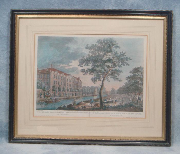 Appraisal: After P Fouquet Jr colored engravings Views of Amsterdam engraved