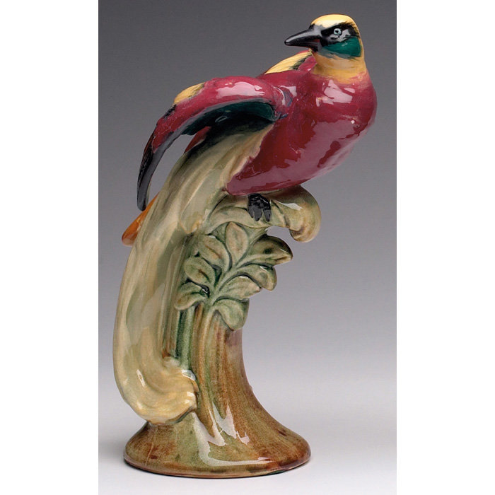 Appraisal: Weller Brighton figural colorful tropical bird marked w x h