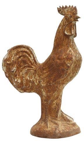 Appraisal: Cast iron rooster garden statue oxidation approx h lbs