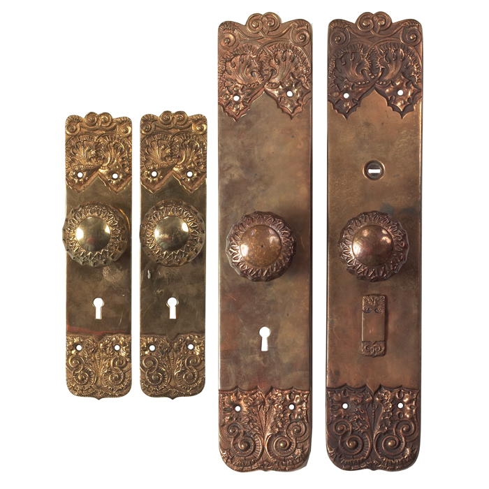 Appraisal: Louis Sullivan doorknobs and backplates four from the Auditorium Building