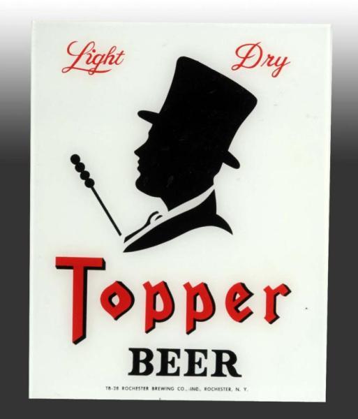 Appraisal: Glass over Cardboard Topper Beer Hanging Sign Description Neat graphics