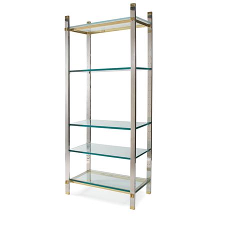 Appraisal: Style of Karl Springer Etagere last quarter of the th