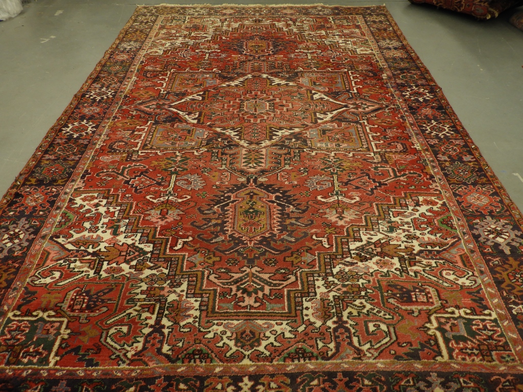 Appraisal: C PERSIAN MIDDLE EASTERN HERIZ CARPET RUG Persia Circa Central