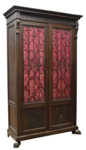 Appraisal: Italian Renaissance Revival carved walnut armoire early th c cornice