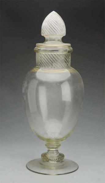 Appraisal: Large Colonial Apothecary Jar Comes with swirl top lid No