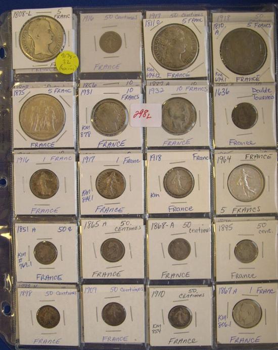 Appraisal: Collection of French Coins from - many early dates coins