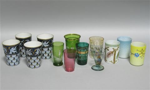 Appraisal: GROUP OF TWELVE VARIOUS BEAKERS Together with a wineglass Provenance