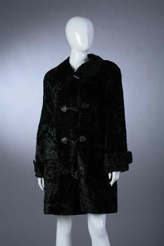 Appraisal: ESCADA SPORT BLACK FAUX FUR COAT Size medium