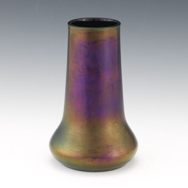 Appraisal: IRIDESCENT LOETZ VASE x Iridescent black and purple vase Not