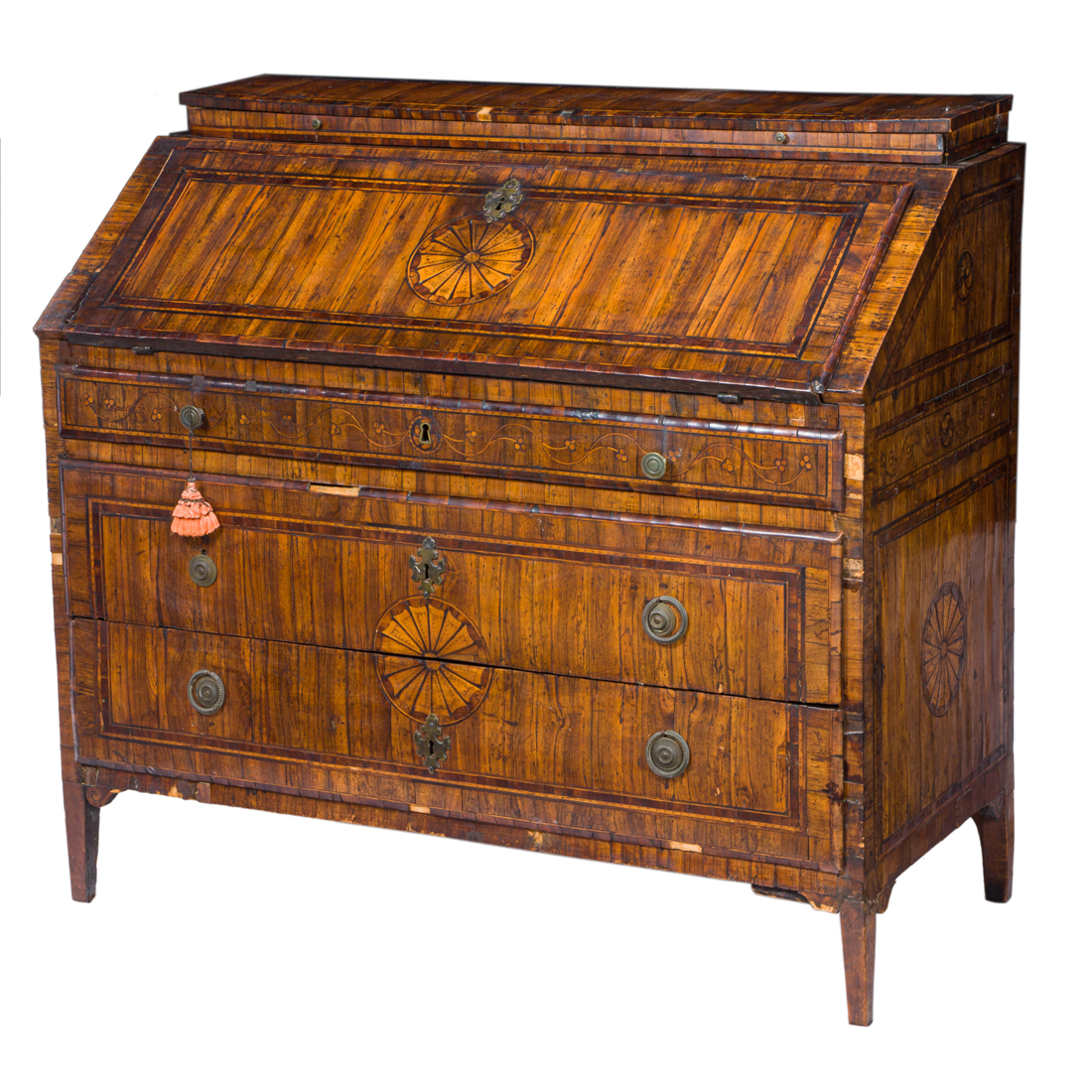 Appraisal: AN ITALIAN NEOCLASSICAL MARQUETRY BURL WALNUT SECRETARY LATE TH CENTURY