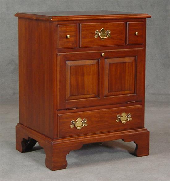 Appraisal: Henkel-Harris Cherry Night Stand th Century Three drawers over hinged