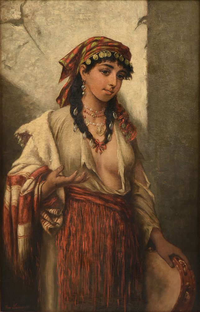 Appraisal: EM SAMARCO Italian th th Century A PAINTING Gypsy Girl